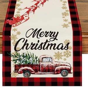 Artoid Mode Truck Christmas Tree Christmas Table Runner 13x72 Inch,Kitchen
